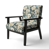 White And Blue Delicate Poppies Flowers - Cottage Accent Side Chair
