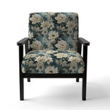 White And Blue Delicate Poppies Flowers - Cottage Accent Side Chair