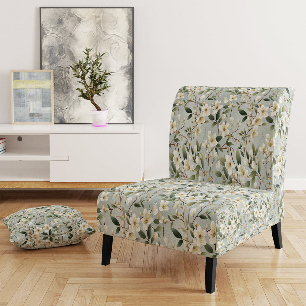 Minimalist Poppy Wonders - Upholstered Cottage Accent Chairs