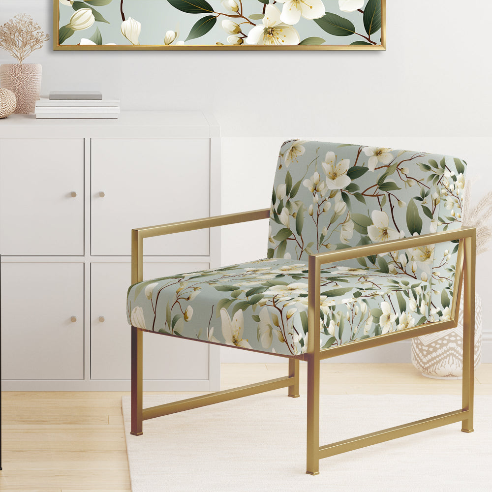 Minimalist Poppy Wonders - Upholstered Cottage Accent Chairs
