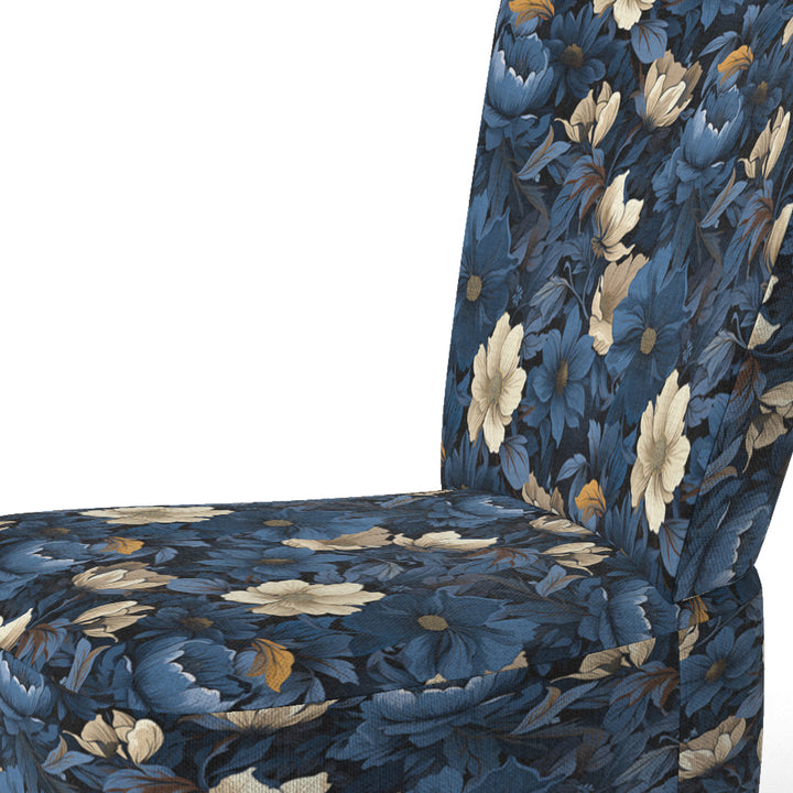 Nightfall Dark Blue And White Floral Pattern - Cottage Arm Chair