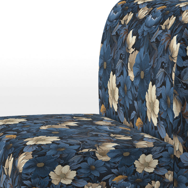 Nightfall Dark Blue And White Floral Pattern - Cottage Arm Chair