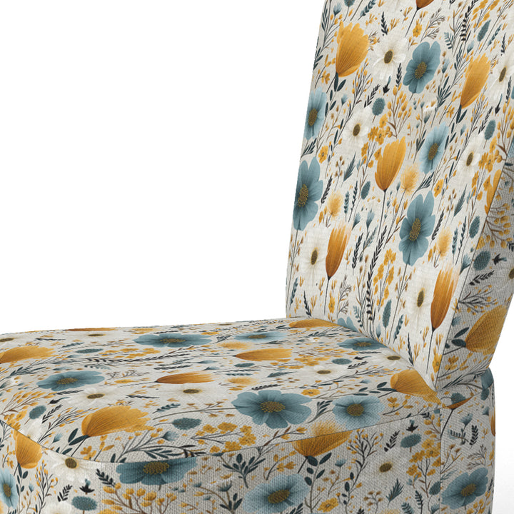Yellow And Blue Nordic Blossom Serenity - Cottage Arm Chair
