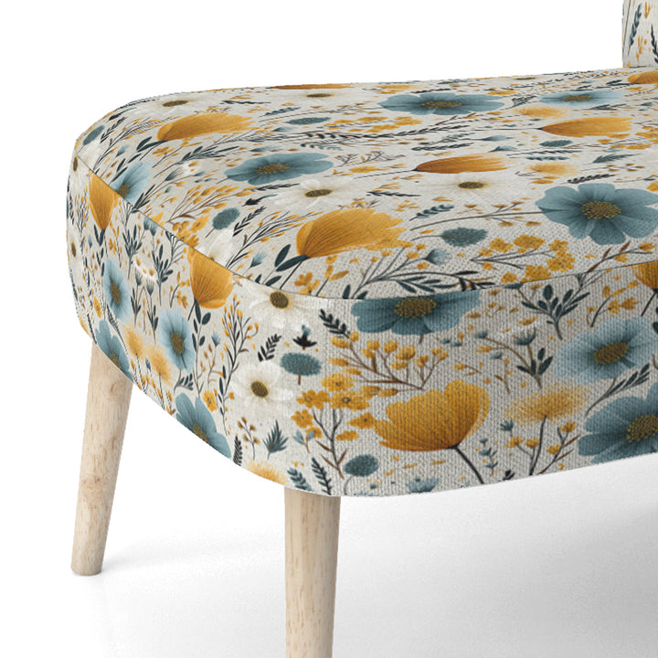 Yellow And Blue Nordic Blossom Serenity - Cottage Arm Chair
