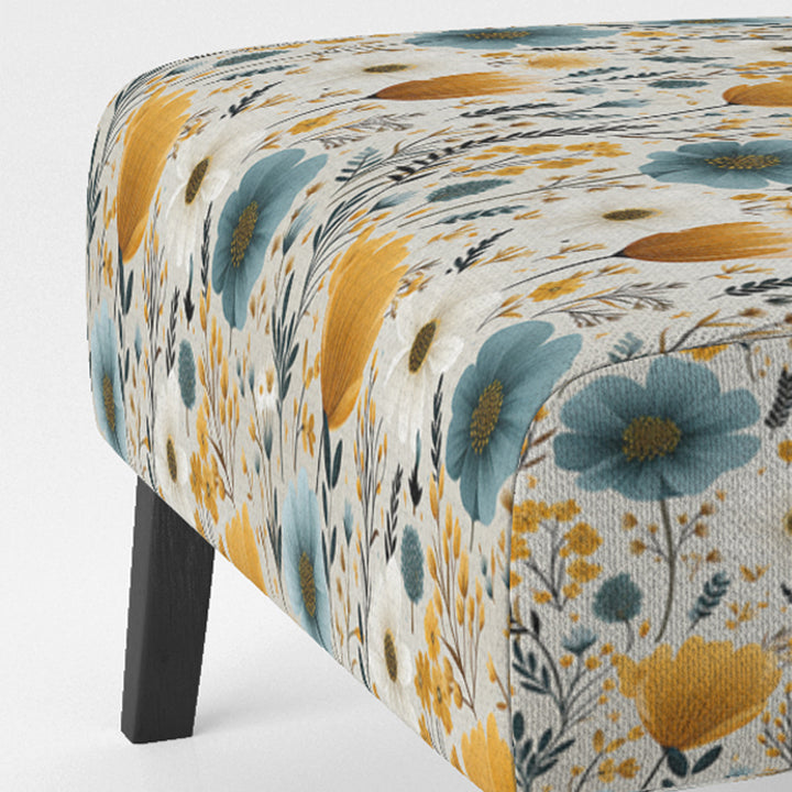 Yellow And Blue Nordic Blossom Serenity - Cottage Arm Chair