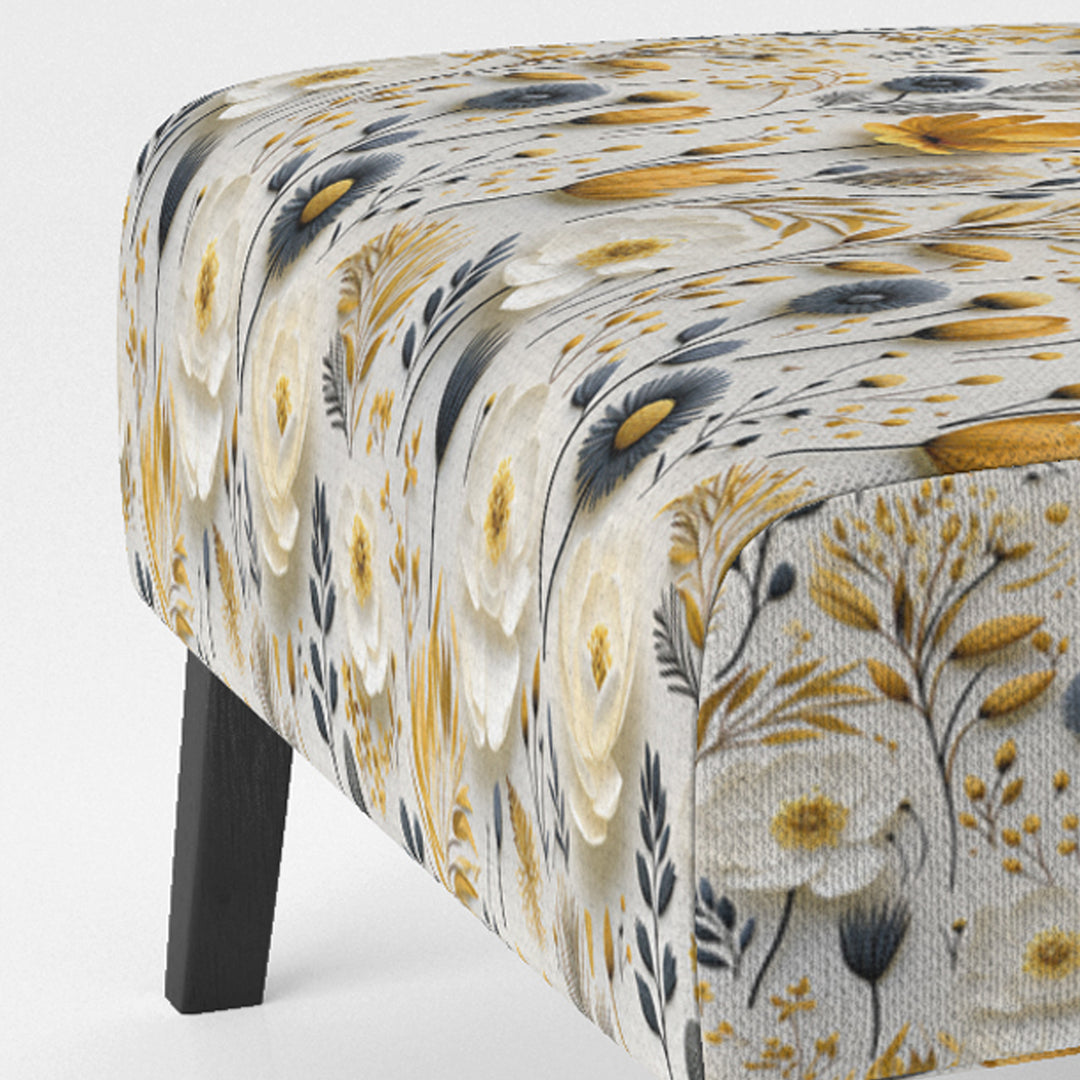 White Scandinavian Elegant Florals - Cottage Accent Slipper Chair