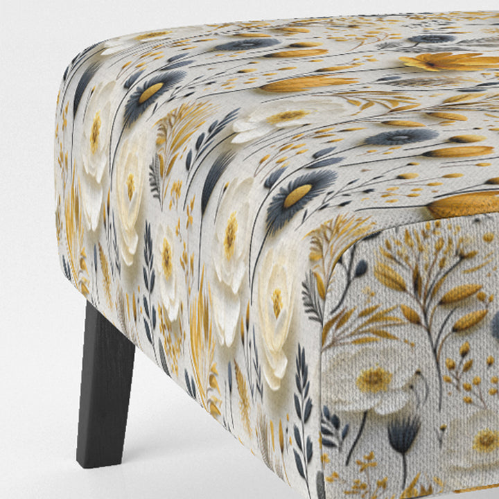 White Scandinavian Elegant Florals - Cottage Accent Slipper Chair
