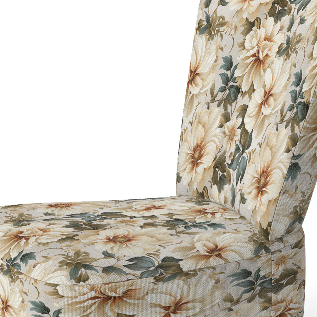 Beige Timeless Floral Peony Elegance - Cottage Arm Chair