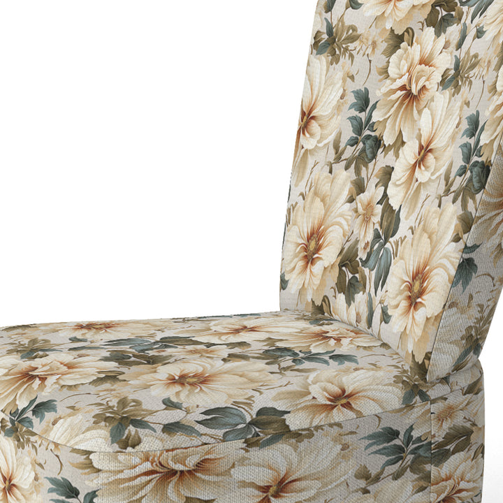Beige Timeless Floral Peony Elegance - Cottage Arm Chair