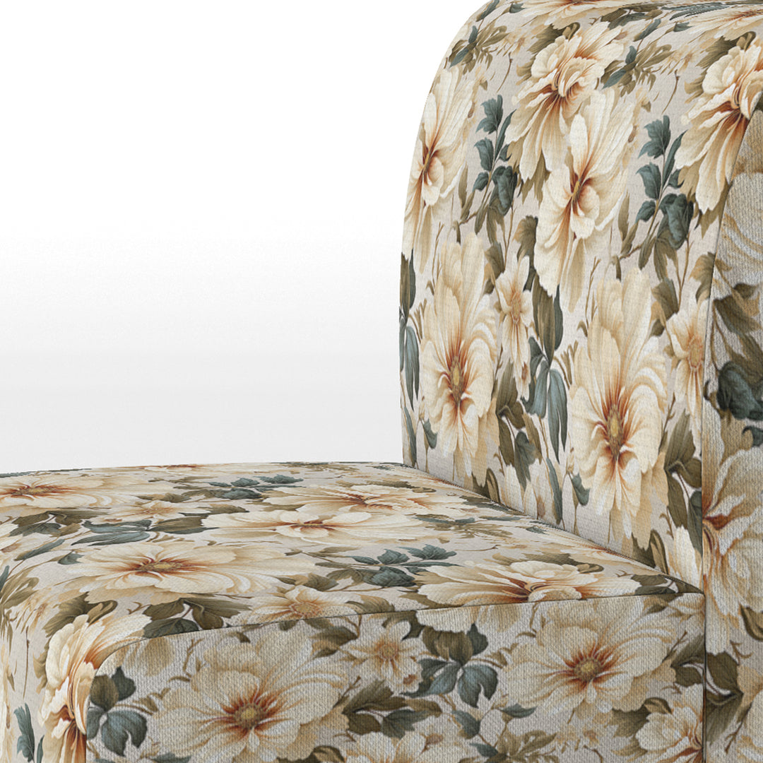 Beige Timeless Floral Peony Elegance - Cottage Arm Chair