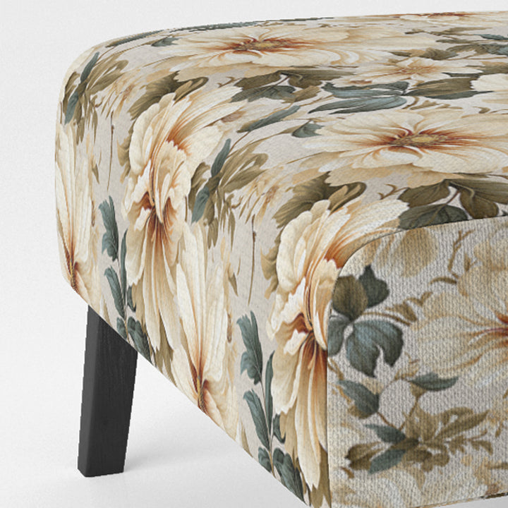 Beige Timeless Floral Peony Elegance - Cottage Arm Chair