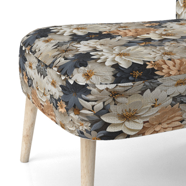 White And Gold Tropical Floral Paradise - Cottage Accent Side Chair