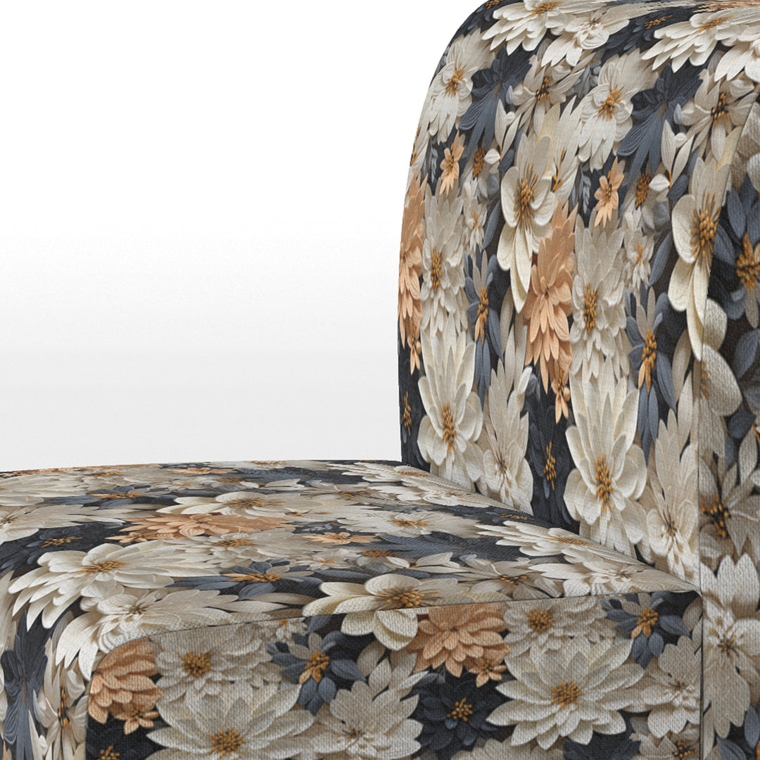 White And Gold Tropical Floral Paradise - Cottage Accent Side Chair