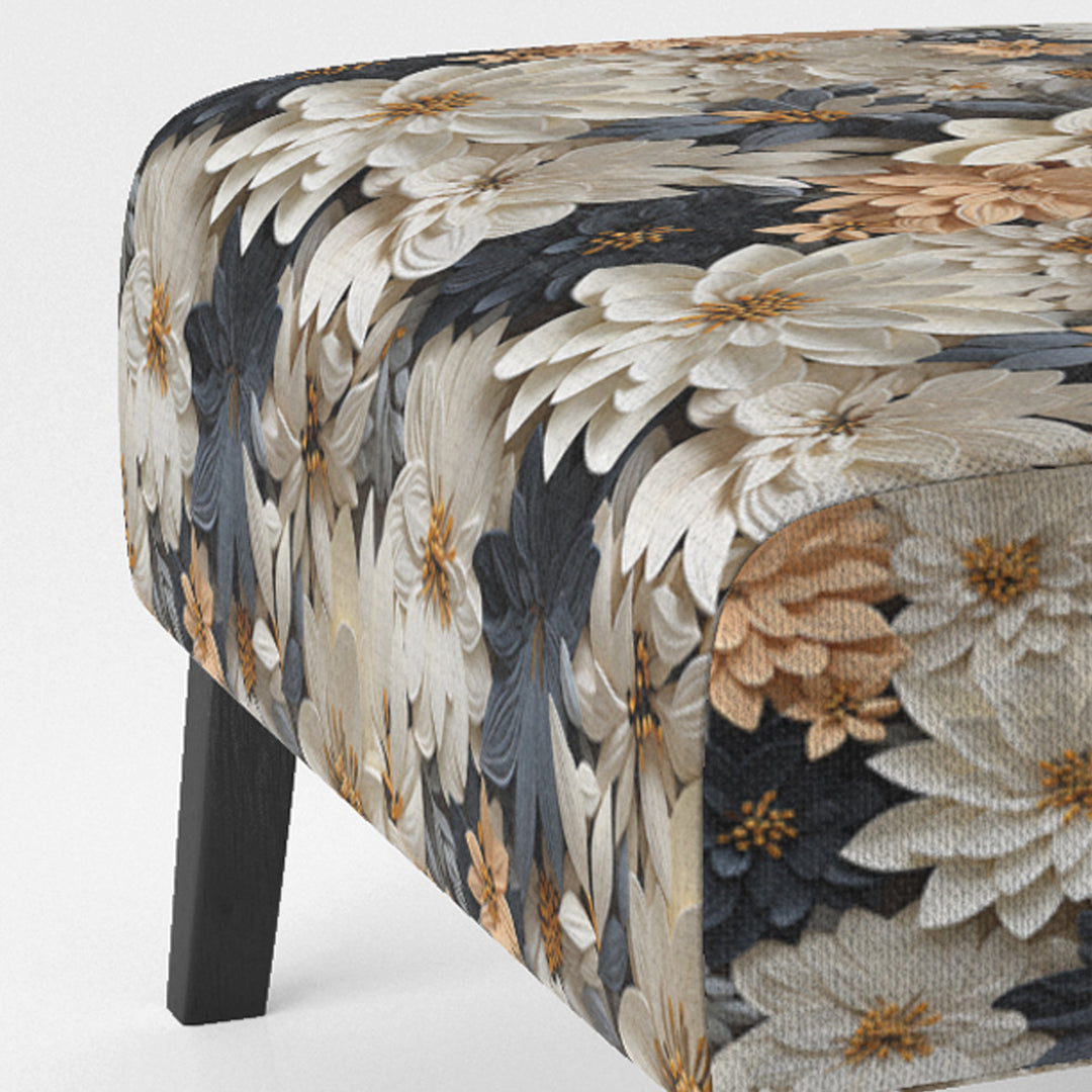 White And Gold Tropical Floral Paradise - Cottage Accent Side Chair