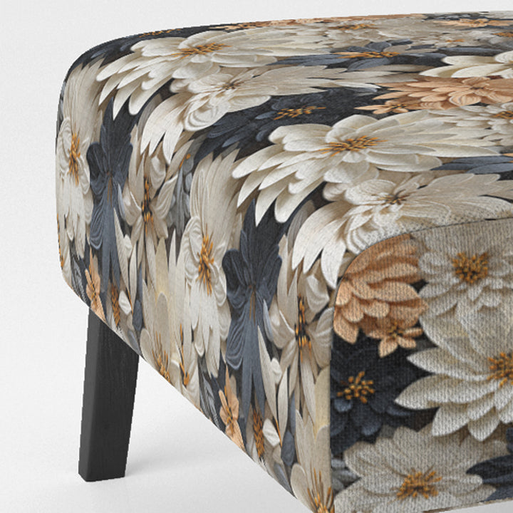 White And Gold Tropical Floral Paradise - Cottage Accent Side Chair