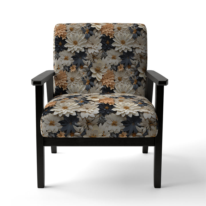 White And Gold Tropical Floral Paradise - Cottage Accent Side Chair