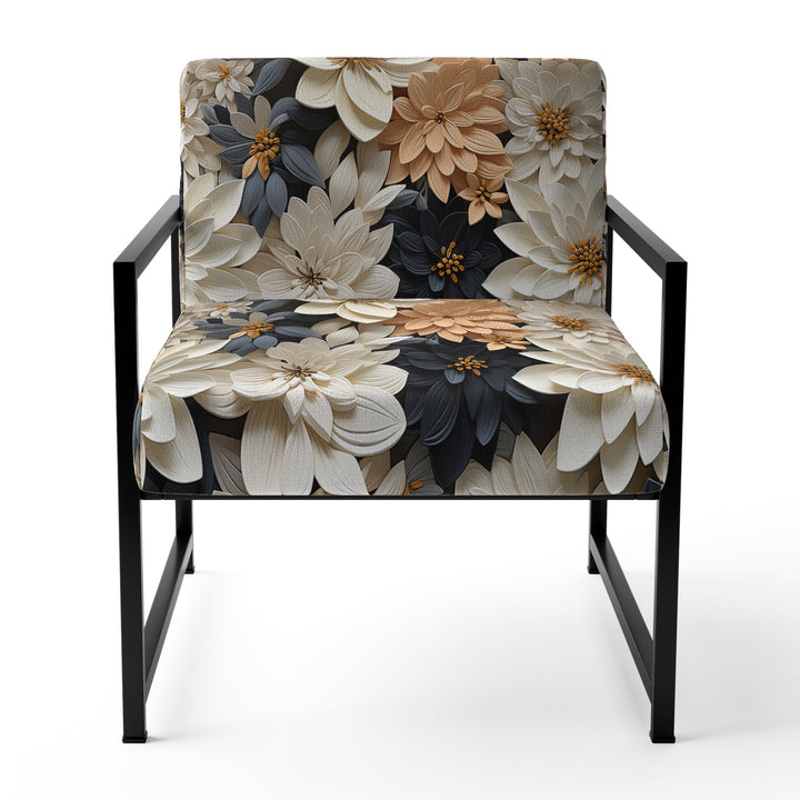White And Gold Tropical Floral Paradise - Cottage Accent Side Chair