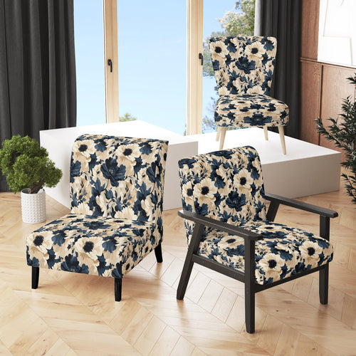 Floral Tropical Tranquility Vibes - Cottage Accent Slipper Chair