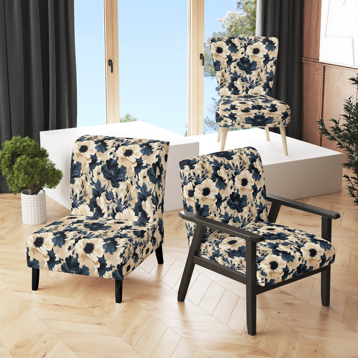 Floral Tropical Tranquility Vibes - Cottage Accent Slipper Chair