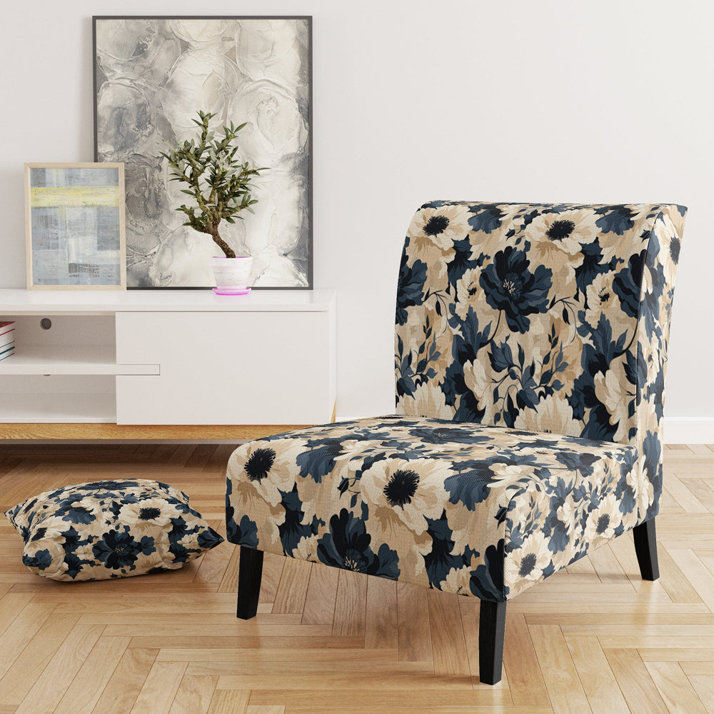 Floral Tropical Tranquility Vibes - Cottage Accent Slipper Chair