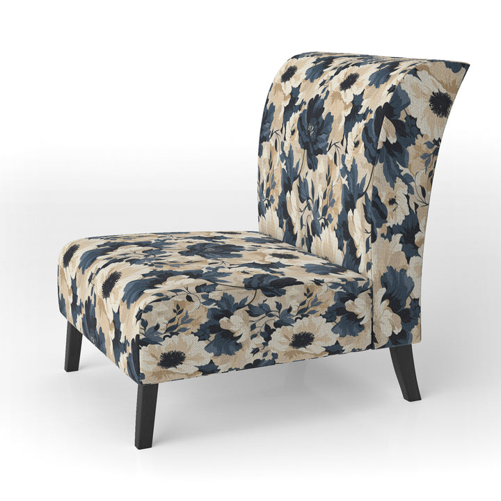 Floral Tropical Tranquility Vibes - Cottage Accent Slipper Chair