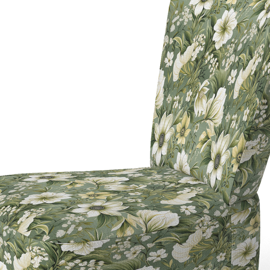 Green Floral Flourishes Elegance - Cottage Arm Chair
