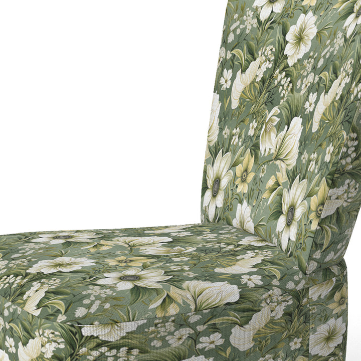 Green Floral Flourishes Elegance - Cottage Arm Chair