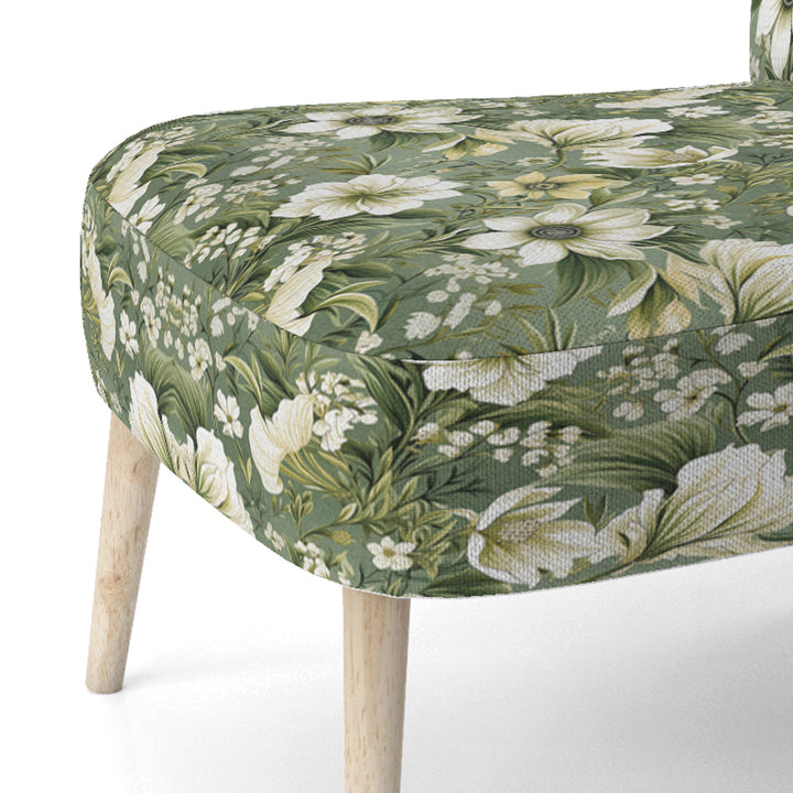 Green Floral Flourishes Elegance - Cottage Arm Chair