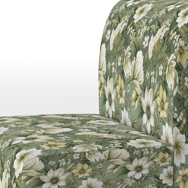 Green Floral Flourishes Elegance - Cottage Arm Chair
