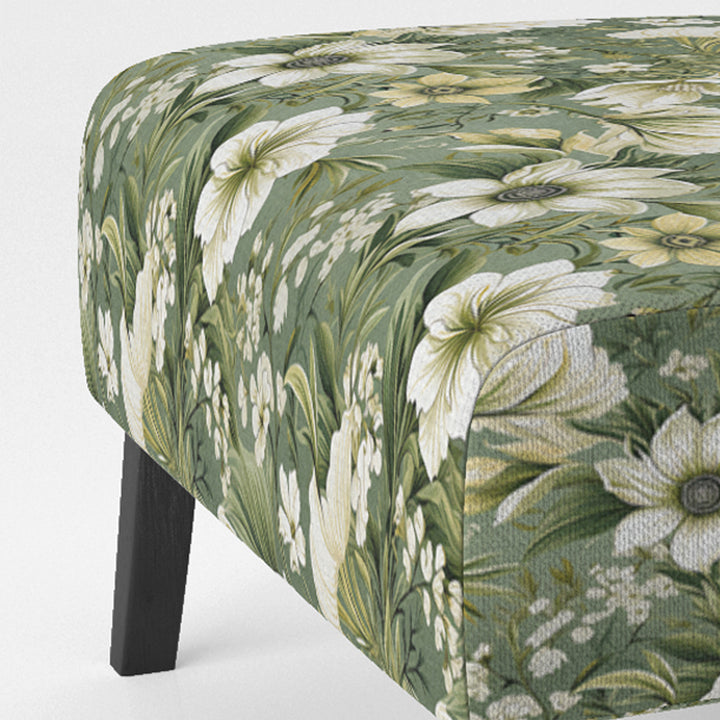 Green Floral Flourishes Elegance - Cottage Arm Chair