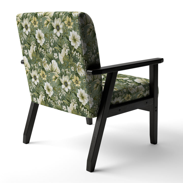 Green Floral Flourishes Elegance - Cottage Arm Chair