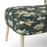 Green And Beige Wines Flowers - Cottage Accent Side Chair