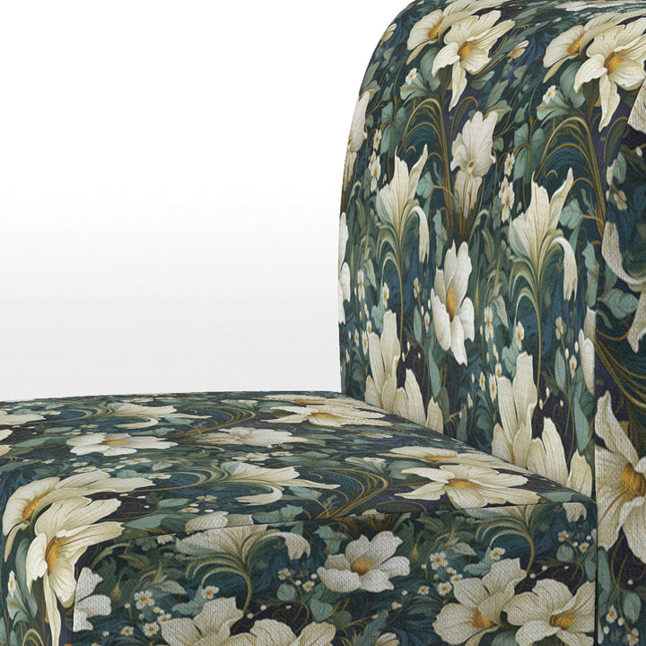 Green And Beige Wines Flowers - Cottage Accent Side Chair