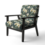Green And Beige Wines Flowers - Cottage Accent Side Chair