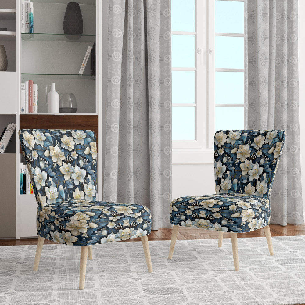Artistic Blue Magnolia Essence Beauty - Cottage Arm Chair