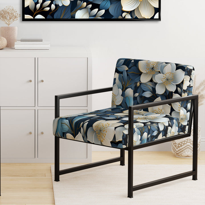 Artistic Blue Magnolia Essence Beauty - Cottage Arm Chair