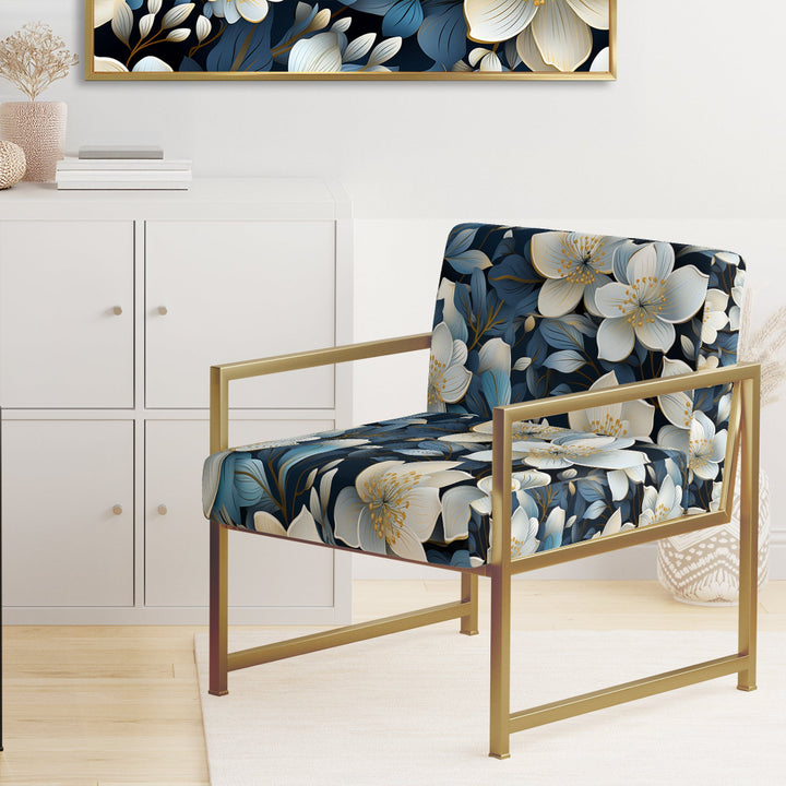 Artistic Blue Magnolia Essence Beauty - Cottage Arm Chair