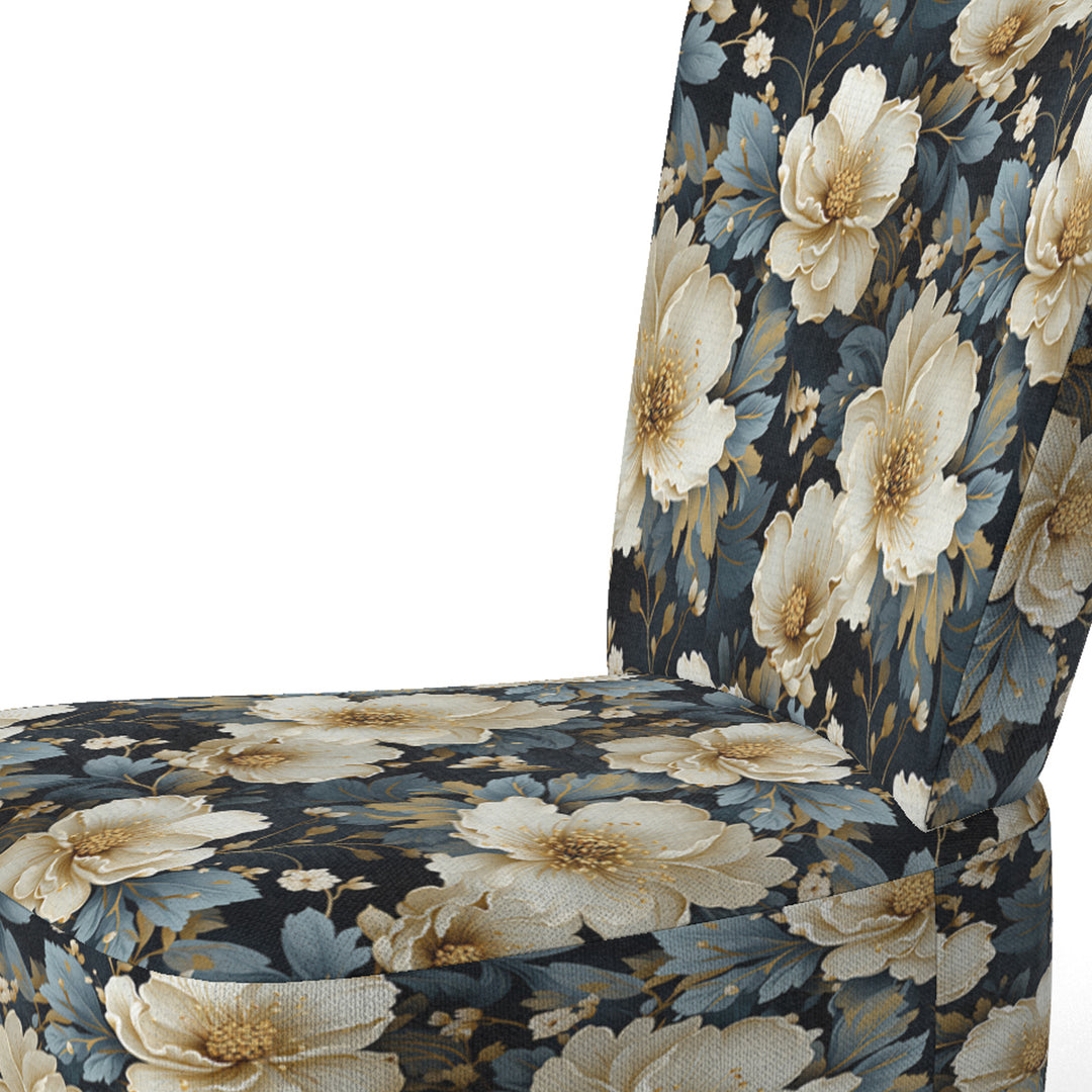 Luxurious Gold And Grey Floral Pattern - Cottage Arm Chair