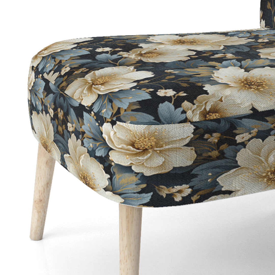 Luxurious Gold And Grey Floral Pattern - Cottage Arm Chair
