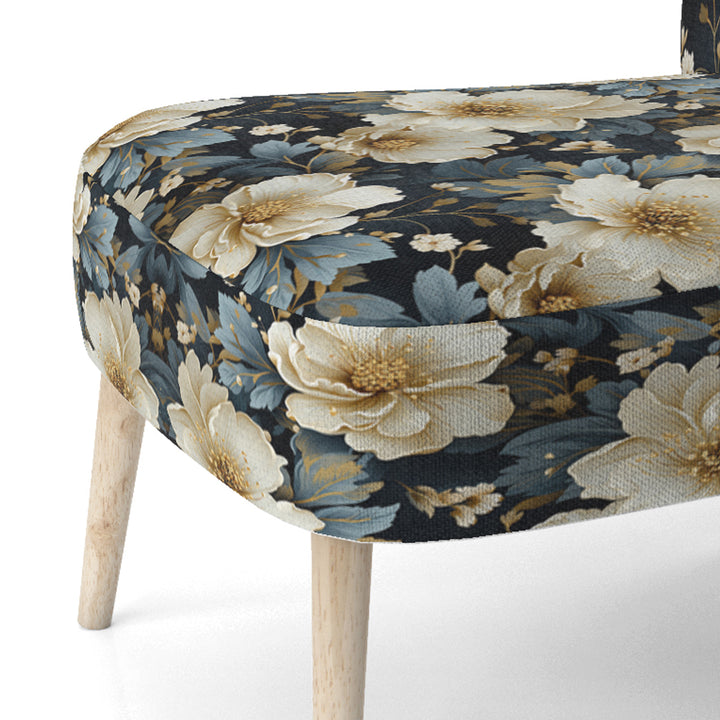 Luxurious Gold And Grey Floral Pattern - Cottage Arm Chair