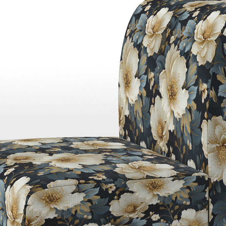 Luxurious Gold And Grey Floral Pattern - Cottage Arm Chair