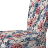 Pink And Blue Farmhouse Flowers Pattern - Cottage Accent Slipper Chair