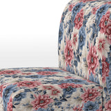 Pink And Blue Farmhouse Flowers Pattern - Cottage Accent Slipper Chair