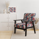 Pink And Blue Farmhouse Flowers Pattern - Cottage Accent Slipper Chair