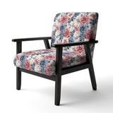 Pink And Blue Farmhouse Flowers Pattern - Cottage Accent Slipper Chair