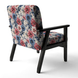 Pink And Blue Farmhouse Flowers Pattern - Cottage Accent Slipper Chair