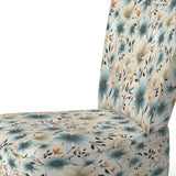 Minimalism Grey And Blue Flowers Pattern - Upholstered Cottage Accent Chairs