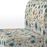 Minimalism Grey And Blue Flowers Pattern - Upholstered Cottage Accent Chairs
