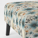 Minimalism Grey And Blue Flowers Pattern - Upholstered Cottage Accent Chairs