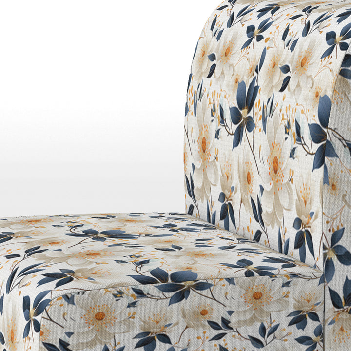White Essence Petals Blooms Floral Pattern - Cottage Arm Chair